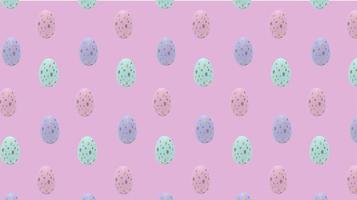 Happy Easter. Beautiful colorful eggs with different pattern on pink background. photo