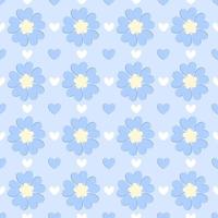 Vector background,seamless pattern of blue flower on light blue background