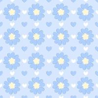 Vector background,seamless pattern of blue flower on light blue background