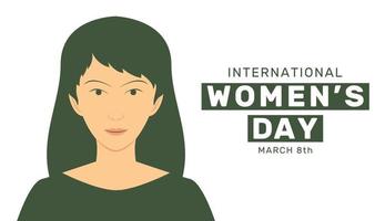 Vector illustration of Women's Day poster with female face. Activism for women rights