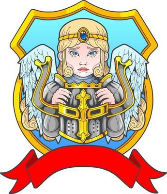 mythological archangel girl, design illustration