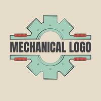 plantilla de logotipo de ingeniería mecánica degradada vector