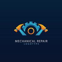 gradient mechanical engineering logo template vector