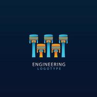 gradient mechanical engineering logo template vector