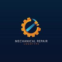 gradient mechanical engineering logo template vector