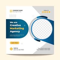 Creative Marketing Agency Social Media Post Template Design vector