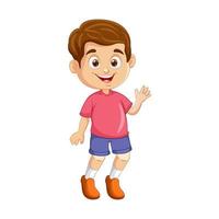 Vector cartoon funny little boy posing