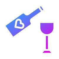 icono de vino estilo púrpura sólido ilustración de san valentín elemento vectorial y símbolo perfecto. vector