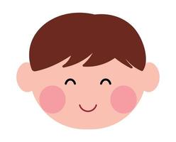 Cute Kids Boy Head Character Smiling Avatar Cartoon Vector Illustration