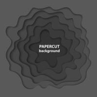 Vector background with black color paper cut shapes. 3D abstract paper art style, design layout for business presentations, flyers, posters, prints, decoration, cards, brochure cover.