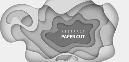 fondo vectorial con formas de corte de papel de color gris. Decoración de papel realista abstracta en 3d, diseño texturizado con cartón ondulado, plantilla de diseño de diseño, pancarta, folleto, portada de libro. vector