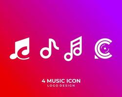 diseño del logotipo del icono de la música del monograma de la letra c. vector