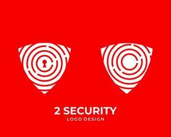 Shield icon and fingerprint logo design. vector