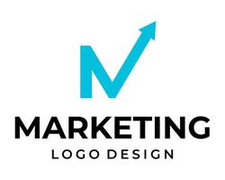 M letter monogram marketing business logo design. vector