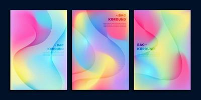 Colorful gradient background with wavy lines in vibrant colors vector