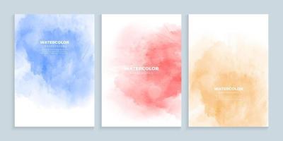 Watercolor cover design in multicolor vector