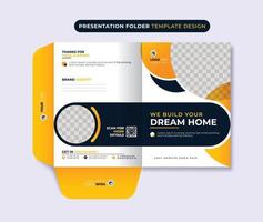 Presentation folder design, cover for catalogue, brochures, layout for placement of modern geometric design vector