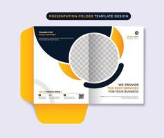 Business presentation folder for modern geometric company annual report layout vector