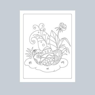 Hand Drawn Easter Background Line Art Illustration