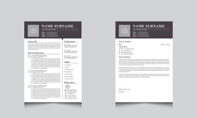 Minimalist resume cv template, Resume design template, cv design, for Business Job Applications