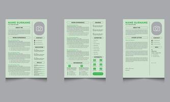 Cv templates. Professional resume and cover letter business layout job applications vector