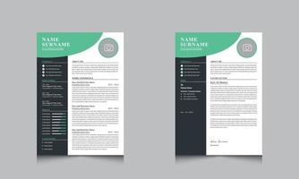 Resume Layout with and Cover Letter Layout Vector Design Template for Business Job Applications