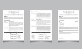 currículum vitae limpio y profesional y carta de presentación con plantilla de cv para solicitudes de empleo comercial vector