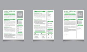 Professional Resume And Cover Letter Layout With Minimalist resume cv template for Business Job Applications vector