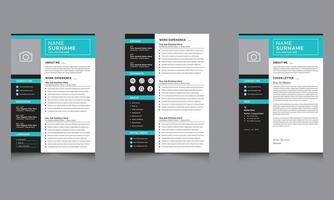 Creative and professional Resume and Cover Letter with Light Black Sidebar Cv Template vector