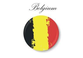 The flag of Belgium. Standard color. The circular icon. The round flag. Digital illustration. Computer illustration. Vector illustration.