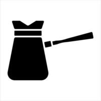 Vector black and white illustration of a turk silhouette for coffee brewing