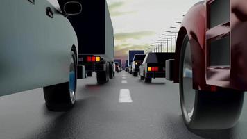 macchine guida su un' ponte - strada trasporto concetto video