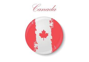 The flag of Canada. Standard color. The circular icon. The round flag. Digital illustration. Computer illustration. Vector illustration.