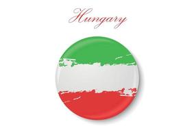 The flag of Hungary. Standard color. The circular icon. The round flag. Digital illustration. Computer illustration. Vector illustration.