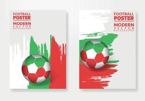 plantilla de afiche vectorial de fútbol de bulgaria, con balón de fútbol, texturas de pincel y lugar para sus textos. vector