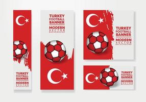 Turkey football team with flag background vector design. Soccer championship concept with football ball illustration template. football banner design.