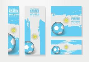 Argentina football team with flag background vector design. Soccer championship concept with football ball illustration template. football banner design.