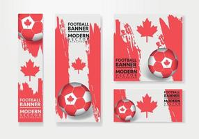 equipo de fútbol de canadá con diseño de vector de fondo de bandera. concepto de campeonato de fútbol con plantilla de ilustración de pelota de fútbol. diseño de pancartas de fútbol.