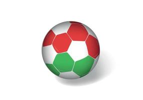 Pelota de fútbol de bandera de Hungría de vector libre. pelota de fútbol vectorial roja, verde y blanca.