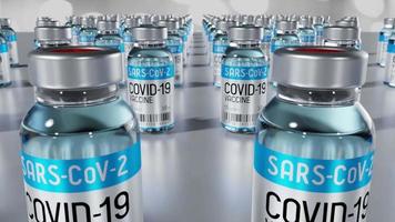 ampolas de vacina de coronavírus covid-19, sars-cov-2 - conceito epidêmico video