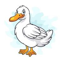 Cartoon funny duck isolated on white background vector