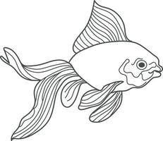 illustration of a fish line art on white vector