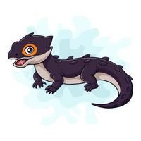 Cartoon funny red eye crocodile skink isolated on white background vector