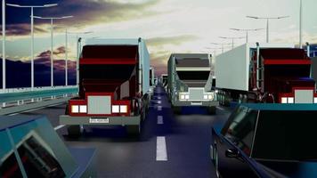 coches circulando por un puente - concepto de transporte por carretera video