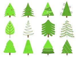 colección de icono de árboles. se puede utilizar para ilustrar cualquier tema de naturaleza o estilo de vida saludable. árbol por concepto de navidad. vector