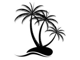 Collection of Black Coconut trees Icon. Can be used to illustrate any nature or healthy lifestyle topic. vector