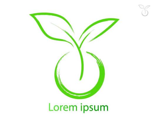 Trees and root with green leaves look beautiful and refreshing. Tree and roots LOGO style.