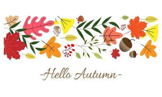 Tree and leaves for Autumn season background style. Welcome Autumn season concept. vector