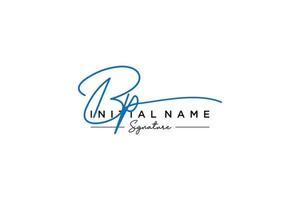 Initial BP signature logo template vector. Hand drawn Calligraphy lettering Vector illustration.