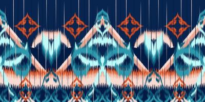 Ethnic fabric pattern Designed from geometric shapes Ethnic Asian style fabric pattern Used for home decoration, carpet work, indoor and outdoor use. vector